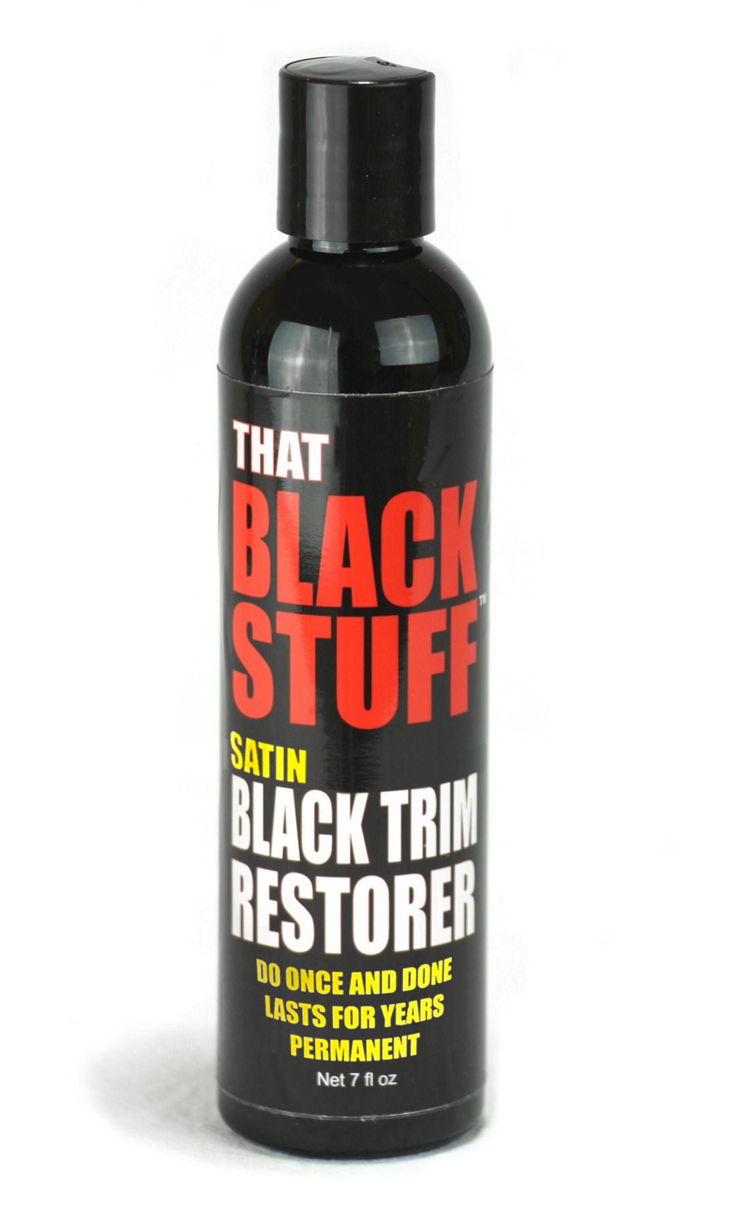 SATIN Black Plastic Trim Restorer 8 OZ. Bottle | That Black Stuff